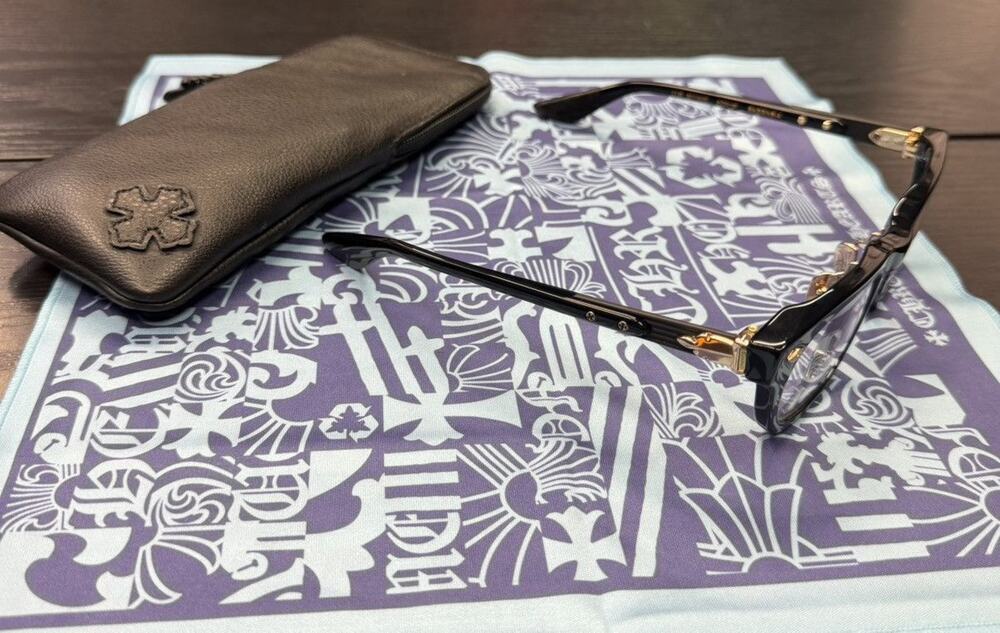 Chrome Hearts Baggins A Black/18K Gold Plated Glasses